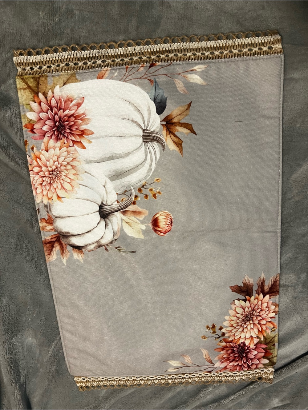 Placemat Cloth Tan Pumpkins Fall Decor